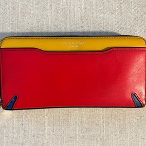 RAG & BONE MULTI COLOR BLOCK CROSBY CONTINENTAL WALLET